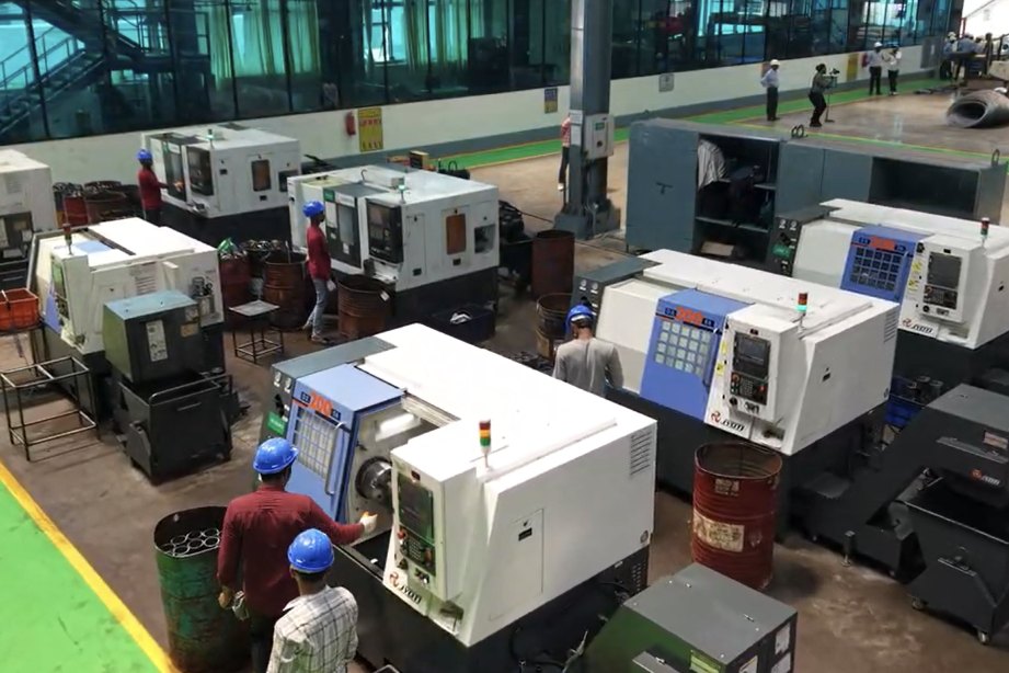 CNC turning line at the engineered components plant